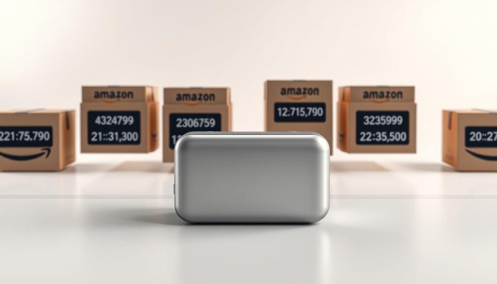 A dynamic comparison of Amazon's delivery speeds, showcasing the Yeelinkauto car multimedia player product. In the foreground, multiple Amazon delivery boxes race across a minimalistic, modern studio backdrop, each displaying a different delivery time estimate. The middle ground features the sleek, silver Yeelinkauto player, its glossy surface reflecting the surrounding scene. The background is illuminated by soft, directional lighting, casting subtle shadows and highlighting the product's elegant design. The overall composition conveys a sense of efficiency, technological innovation, and the convenience of Amazon's delivery service, complementing the article's focus on finding the perfect car multimedia solution.